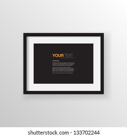 A4 / A3 Format paper design vector with text, picture frame and shadow on a wall vector background design for your content