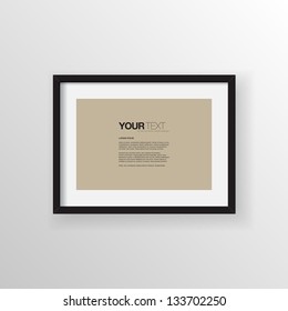 A4 / A3 Format paper design vector with text, picture frame and shadow on a wall vector background design for your content