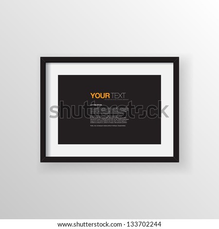 A4 / A3 Format paper design vector with text, picture frame and shadow on a wall vector background design for your content