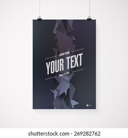 A4 / A3 format poster design with 3d dark futuristic landscape background with your text 
Eps 10 stock vector illustration 