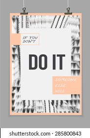 A4 / A3 format poster minimal abstract design with geometric background, your text. Eps 10 stock vector illustration. Motivational poster quote DO IT
