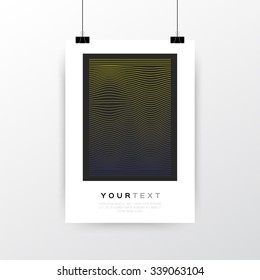 A4 / A3 Format Poster Minimal Abstract Geometric Line Design with your text, paper clips and shadow EPS 10 stock vector illustration 