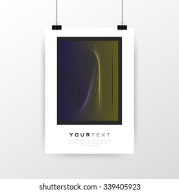 A4 / A3 Format Poster Minimal Abstract Geometric Gradient Colors Design with your text, paper clips and shadow EPS 10 stock vector illustration 