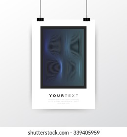A4 / A3 Format Poster Minimal Abstract Geometric Gradient Colors Design with your text, paper clips and shadow EPS 10 stock vector illustration 