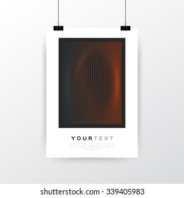 A4 / A3 Format Poster Minimal Abstract Geometric Gradient Colors Design with your text, paper clips and shadow EPS 10 stock vector illustration 