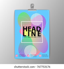 A4 Abstract Background design, Business Brochure Template Flyer Layout, paper clip-Vector illustration