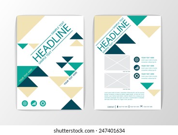 A4 Abstract Background modern Triangle design, Business Corporate Brochure Template Flyer Layout, Vector illustration