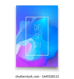 A4 Abstract Brochure 3D Liquid Design Template. Vector Design Layout for Banners Presentation Advertising and Printable Labels. Fluid Shapes with Trendy Gradient Colors. 