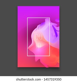 A4 Abstract Brochure 3D Liquid Design Template. Vector Design Layout for Banners Presentation Advertising and Printable Labels. Fluid Shapes with Trendy Gradient Colors. 