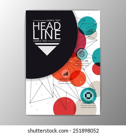 A4 Abstract Brochure Background, Circle design, Template Flyer Layout, Vector illustration