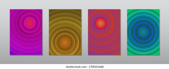A4 abstract color 3d circle art illustration set. Gradient colors. Vector design layout for banners presentations, flyers, posters and invitations.