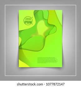 A4 abstract color 3d paper art illustration. Contrast colors. Vector design layout for banners presentations, flyers, posters and invitations.