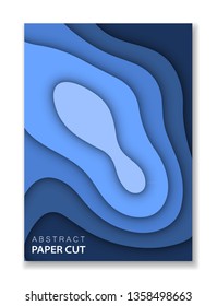 A4 abstract color 3d paper art illustration set. Contrast colors. Vector design layout for banners presentations, flyers, posters and invitations. Eps10.