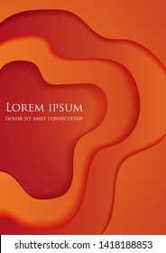 A4 abstract color 3d paper. Depth. 
Red, dark red. Postcard, banner, poster, flyer. Art. EPS 10