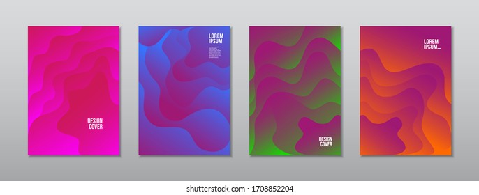 A4 abstract color 3d paper art illustration set. Vector design layout for banners presentations, flyers, posters and invitations. Eps10.
