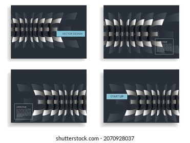 A4 abstract color paper art illustration set. Vector design cover layout for banners presentations flyers posters and other