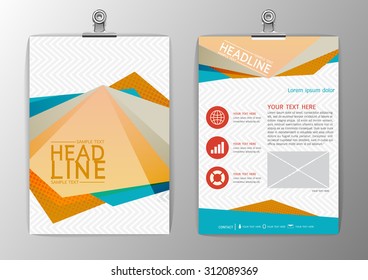 A4 abstract cover background polygon design, business brochure template flyer layout, paper clip-vector illustration