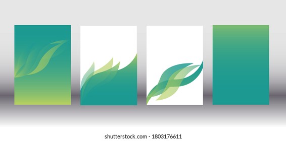 A4 abstract green template vector. Elegant set for business brochure report.