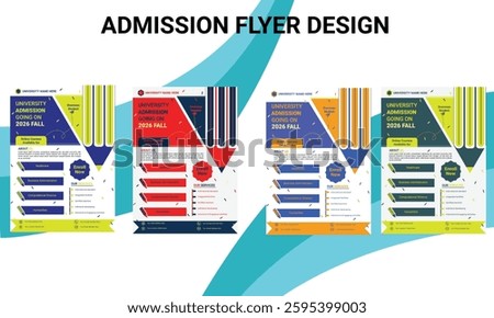 A4 Academic Flyer Template , Admission Flyer Design for School and University