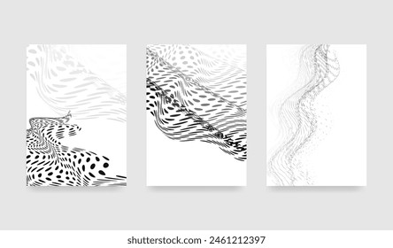 A4 Background Sets,
Halftone Wave Distortion Trio