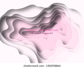 A4 banners with 3D abstract background with light pink paper cut waves. Vector design layout for presentations, flyers, posters. Vector illustration