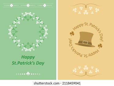 a4 banners for saint patrick day - vector greeting cards with trefoil leaves and decorations