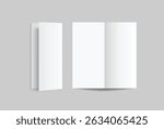 A4 Bifold Blank Mockup, Open Leaflet template .Blank paper cover for pamphlet, catalog, flyer, notecards, note paper, greeting card, wedding invitation, gift card, postcard, flier, brochure or letter