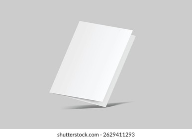 A4 Bifold Blank Mockup, Open Leaflet template .Blank paper cover for  pamphlet, catalog, flyer, notecards, note paper, greeting card, wedding invitation, gift card, postcard, flier, brochure or letter