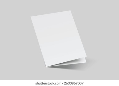 A4 Bifold Blank Mockup, Open Leaflet template .Blank paper cover for  pamphlet, catalog, flyer, notecards, note paper, greeting card, wedding invitation, gift card, postcard, flier, brochure or letter