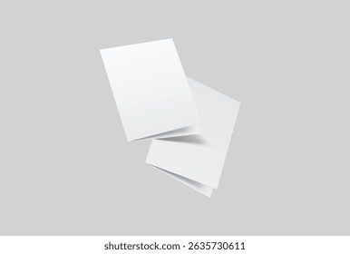 A4 Bifold Blank Mockup, Open Leaflet template .Blank paper cover for pamphlet, catalog, flyer, notecards, note paper, greeting card, wedding invitation, gift card, postcard, flier, brochure or letter