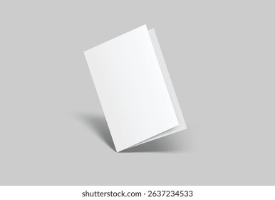 A4 Bifold Blank Mockup, Open Leaflet template .Blank paper cover for pamphlet, catalog, flyer, notecards, note paper, greeting card, wedding invitation, gift card, postcard, flier, brochure or letter