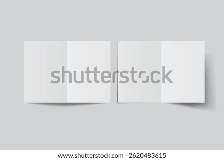 A4 Bifold Blank Mockup, Open Leaflet template .Blank paper cover for  pamphlet, catalog, flyer, notecards, note paper, greeting card, wedding invitation, gift card, postcard, flier, brochure or letter