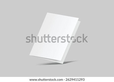A4 Bifold Blank Mockup, Open Leaflet template .Blank paper cover for  pamphlet, catalog, flyer, notecards, note paper, greeting card, wedding invitation, gift card, postcard, flier, brochure or letter