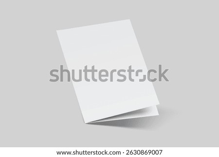 A4 Bifold Blank Mockup, Open Leaflet template .Blank paper cover for  pamphlet, catalog, flyer, notecards, note paper, greeting card, wedding invitation, gift card, postcard, flier, brochure or letter