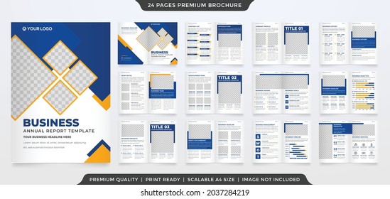 a4 bifold brochure editable layout template with minimalist and abstract style use for business annual report and company profile