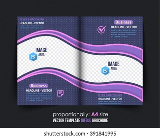 A4 Bi-Fold Brochure Template. Corporate Leaflet, Cover Design