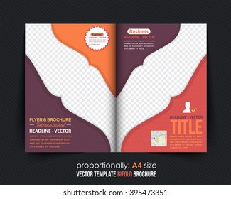 A4 Bi-Fold Brochure Template. Corporate Leaflet, Cover Design