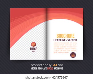 A4 Bi-Fold Brochure Template. Corporate Leaflet, Cover Design