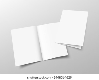 A4 Blank White Brochure Template. Open And Close. EPS10 Vector