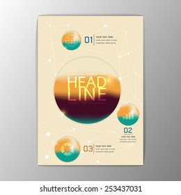 A4 blurred abstract background design, Business Corporate Brochure Template Flyer Layout, Vector illustration