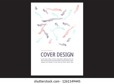 A4 book cover template. Drawing Colorful Line Art