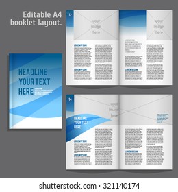 A4 book   geometric abstract Layout Design Template with Cover and 2 spreads of Contents Preview. For design magazines, books, annual reports.