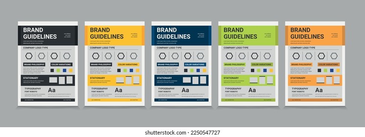 A4 Brand Guidelines poster design, Brand guideline template eps 10
