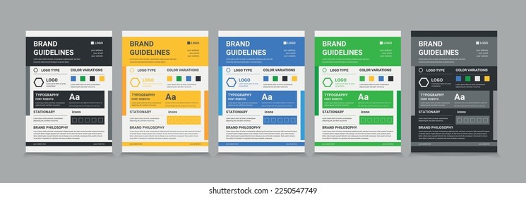 A4 Brand Guidelines poster design, Brand guideline template eps 10
