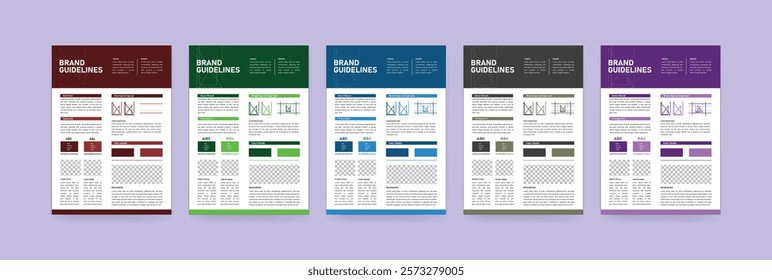 A4 Brand Guidelines Presentation poster design Layout Set, Minimalist Brand Guidelines.