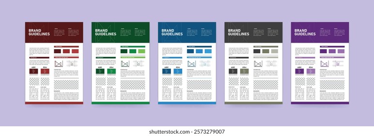 A4 Brand Guidelines Presentation poster design Layout Set, Minimalist Brand Guidelines.