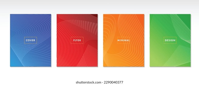 
A4 brochure, cover, background design. Minimal cover design. abstract lines on gradient background.