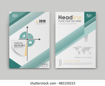 A4 brochure cover design. Ad frame font. Title sheet model. Creative vector front page. Abstract flyer set. Banner texture. Green colored reference lines icon. Coordinate axis. Financial project fiber