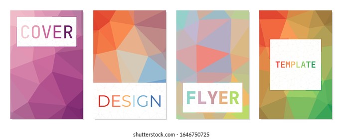 Hojas de tapa de folleto A4. Se puede utilizar como portada, banner, volante, afiche, tarjeta de visita, folleto. Bonita colección de fondo geométrico. Ilustración vectorial fría.