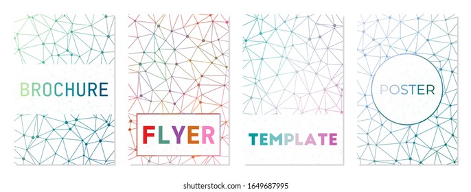 A4-Broschüren Kann als Cover, Banner, Flyer, Poster, Visitenkarte, Broschüre verwendet werden. Erstaunliche Kollektion geometrischer Hintergrund. Illustration künstlerischer Vektorillustration.